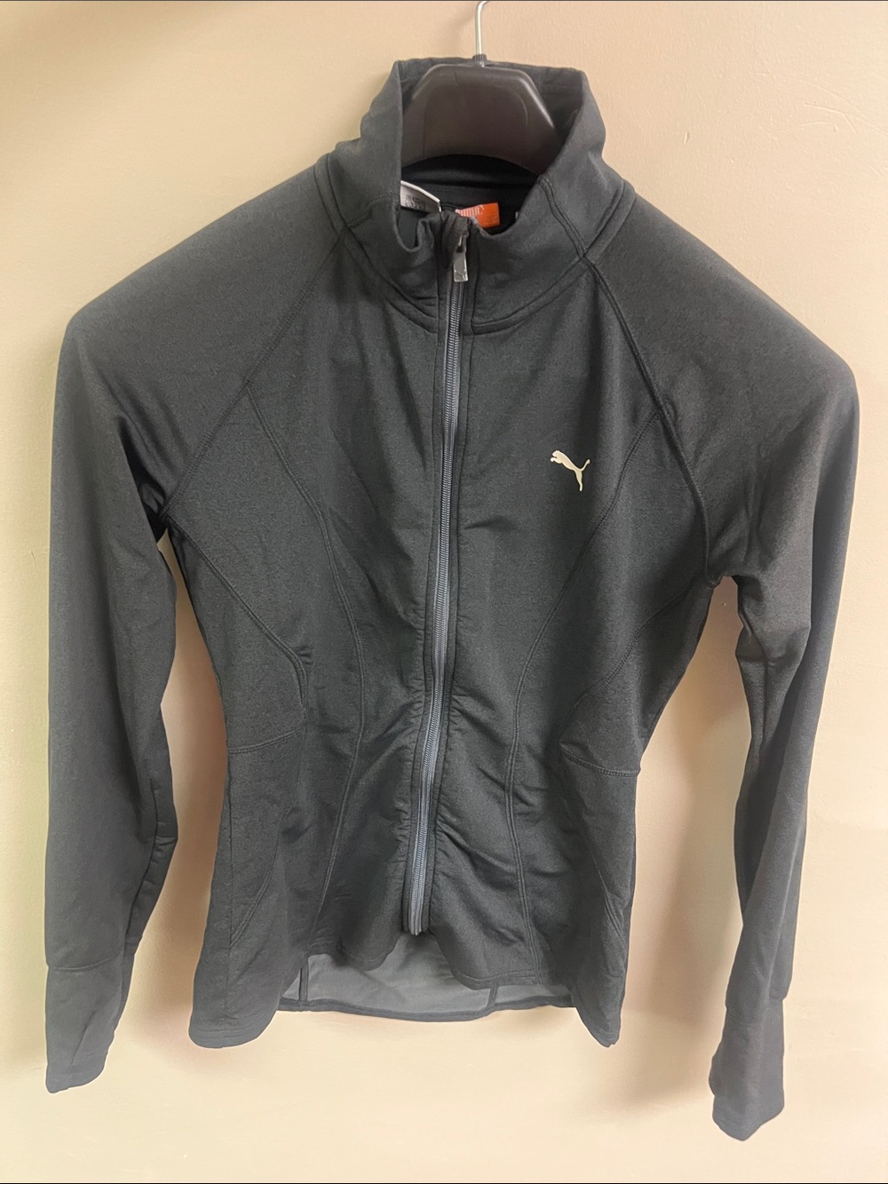 Puma Black Full‑Zip Women’s Athletic Jacket with Logo